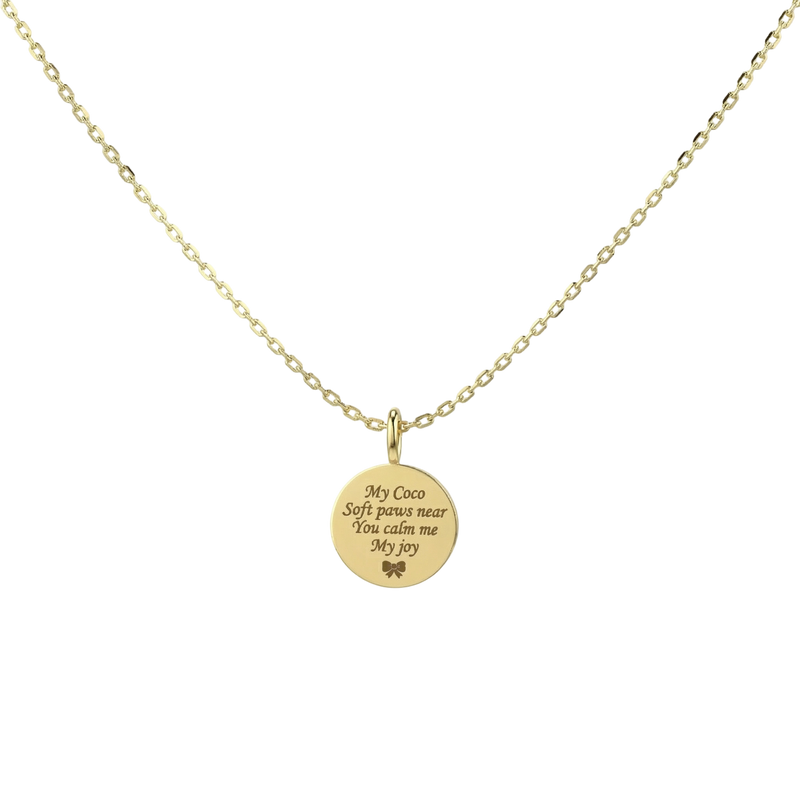 18K Gold Plated Round MemoraCarve Necklace SN028