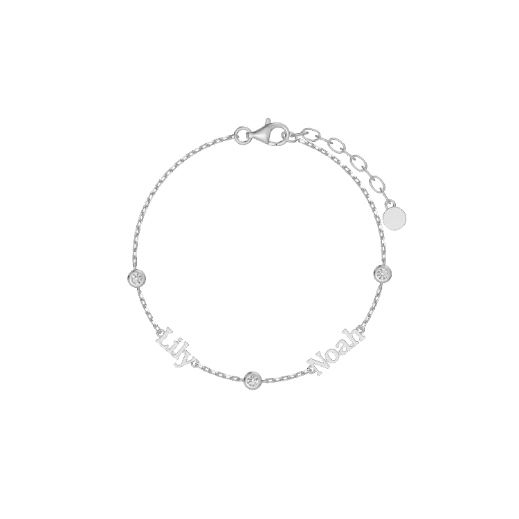 Linked by Love – Name Bracelet with Emotional Spark