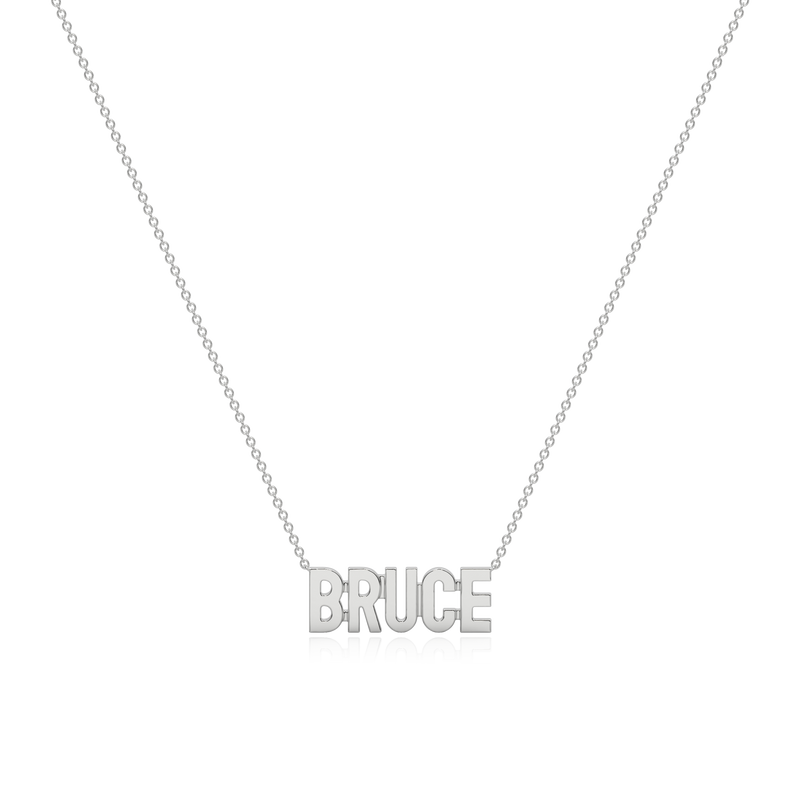 Rhodium Plated Silver Signature Name Necklace AW24N002RD