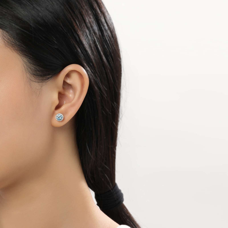 Lafonn Birthstone Halo Stud Earrings – Sterling Silver & Lassaire® Simulated Diamonds