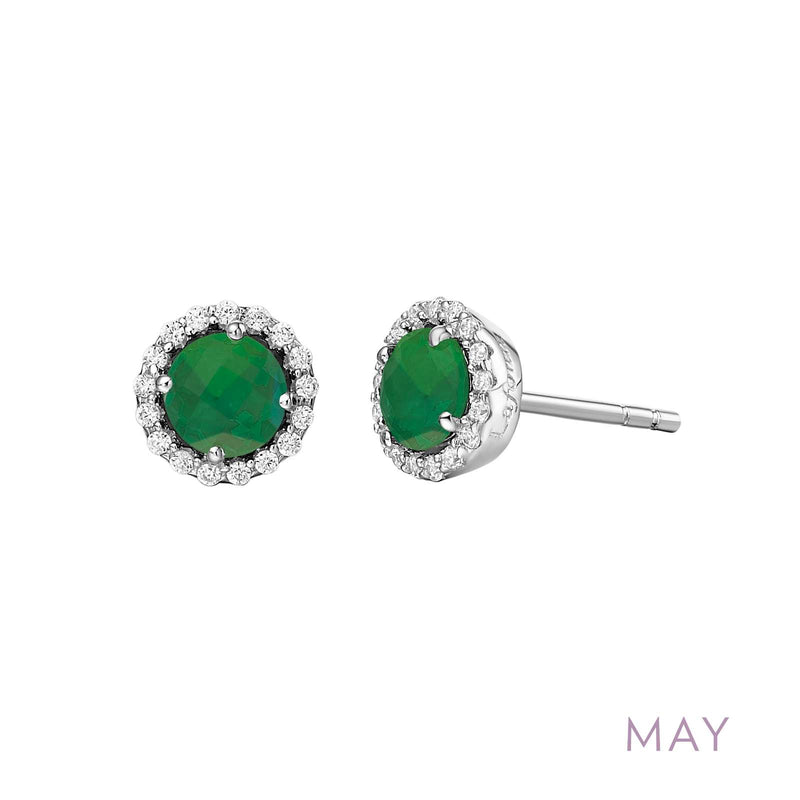 Lafonn Birthstone Halo Stud Earrings – Sterling Silver & Lassaire® Simulated Diamonds