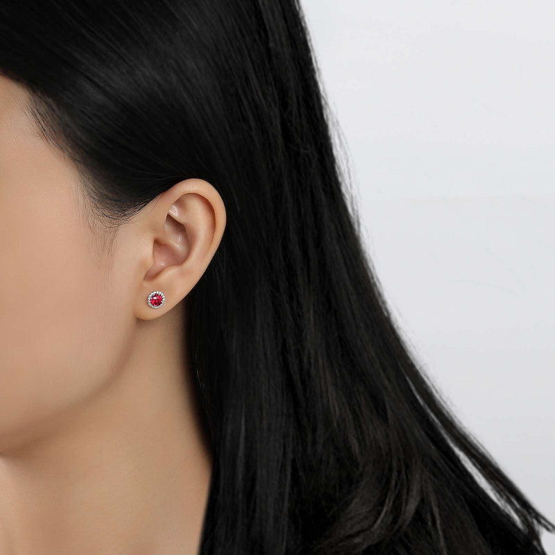 Lafonn Birthstone Halo Stud Earrings – Sterling Silver & Lassaire® Simulated Diamonds