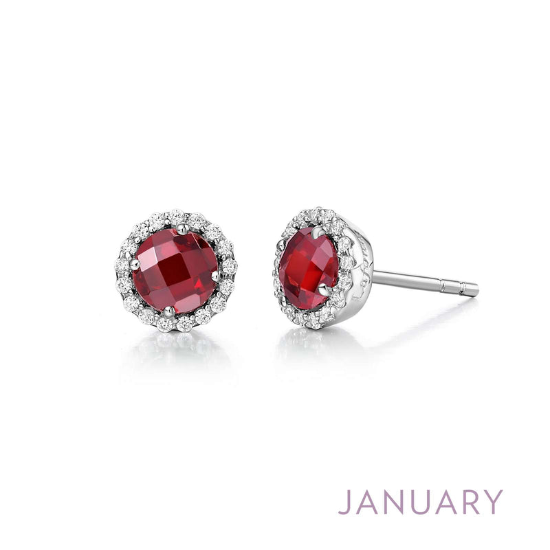 Lafonn Birthstone Halo Stud Earrings – Sterling Silver & Lassaire® Simulated Diamonds