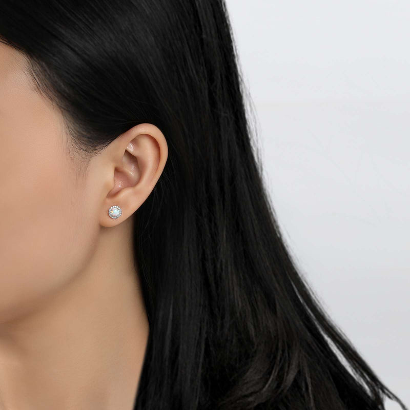 Lafonn Birthstone Halo Stud Earrings – Sterling Silver & Lassaire® Simulated Diamonds