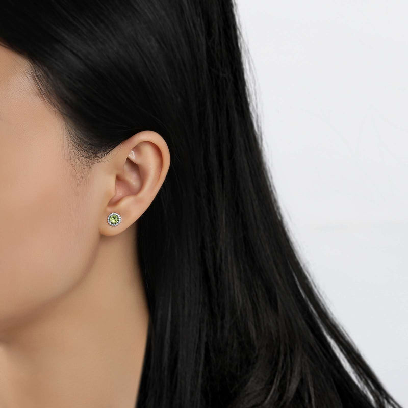 Lafonn Birthstone Halo Stud Earrings – Sterling Silver & Lassaire® Simulated Diamonds