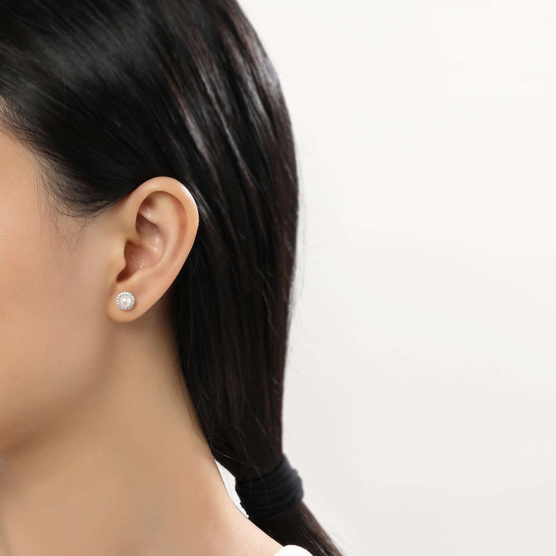 Lafonn Birthstone Halo Stud Earrings – Sterling Silver & Lassaire® Simulated Diamonds