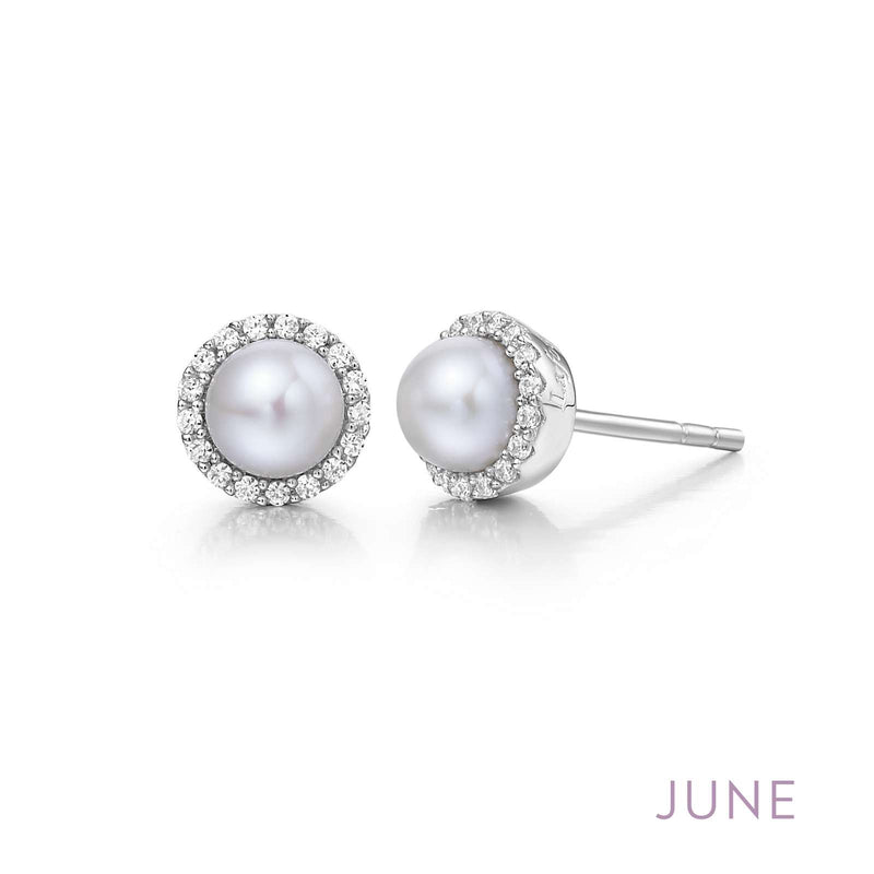Lafonn Birthstone Halo Stud Earrings – Sterling Silver & Lassaire® Simulated Diamonds