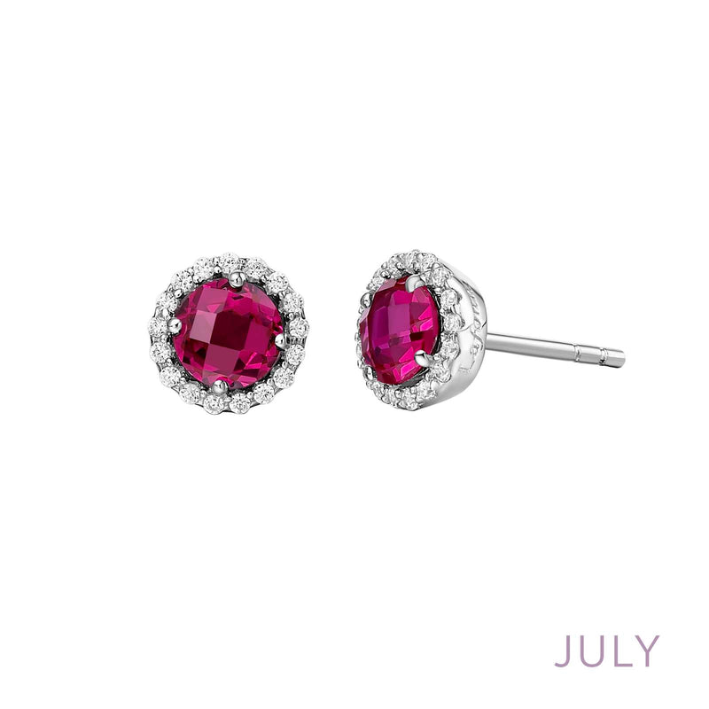 Lafonn Birthstone Halo Stud Earrings – Sterling Silver & Lassaire® Simulated Diamonds