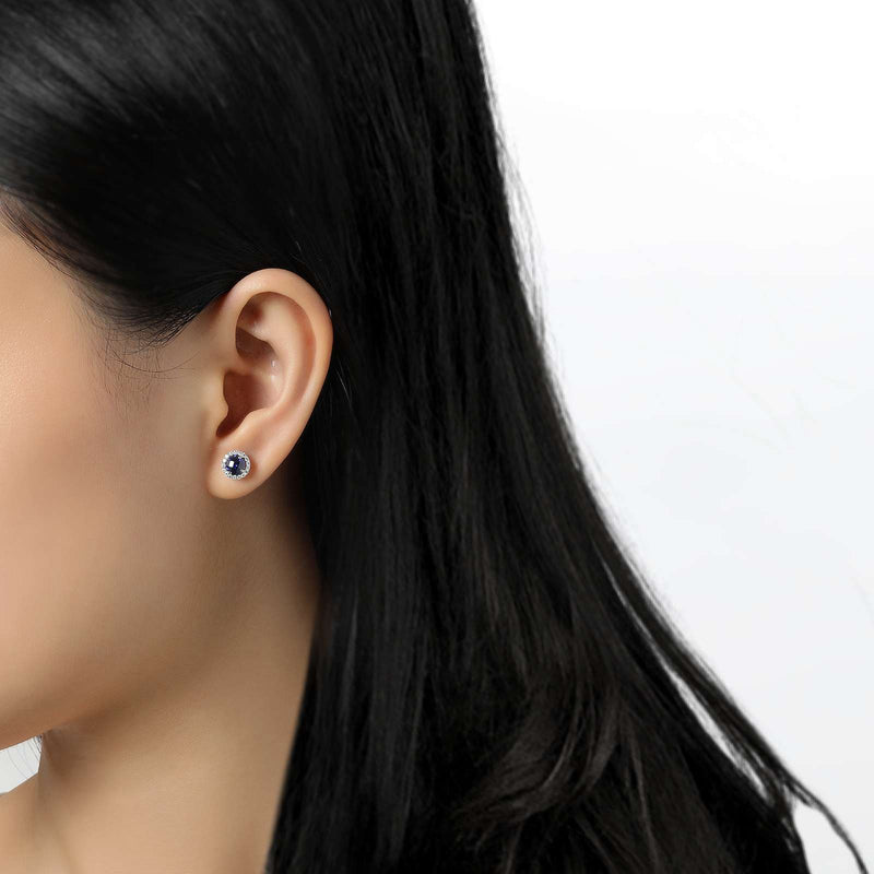 Lafonn Birthstone Halo Stud Earrings – Sterling Silver & Lassaire® Simulated Diamonds
