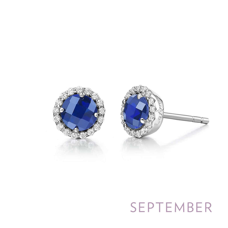 Lafonn Birthstone Halo Stud Earrings – Sterling Silver & Lassaire® Simulated Diamonds