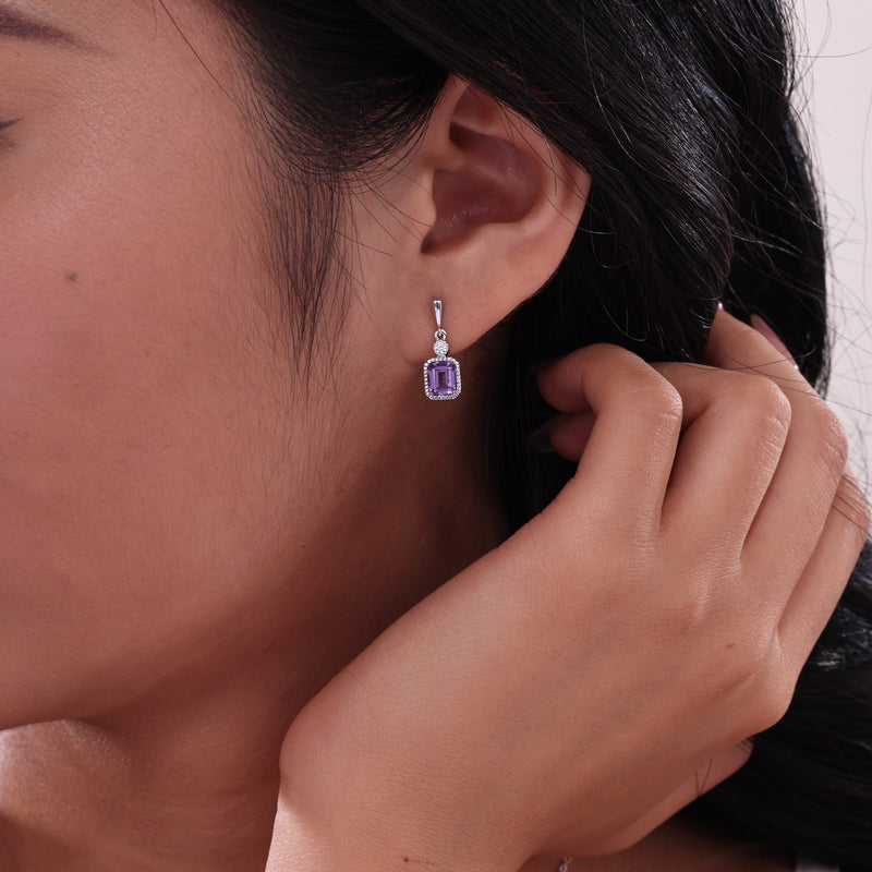 Lafonn Birthstone Emerald-Cut Drop Earrings – Sterling Silver & Lassaire® Simulated Diamonds