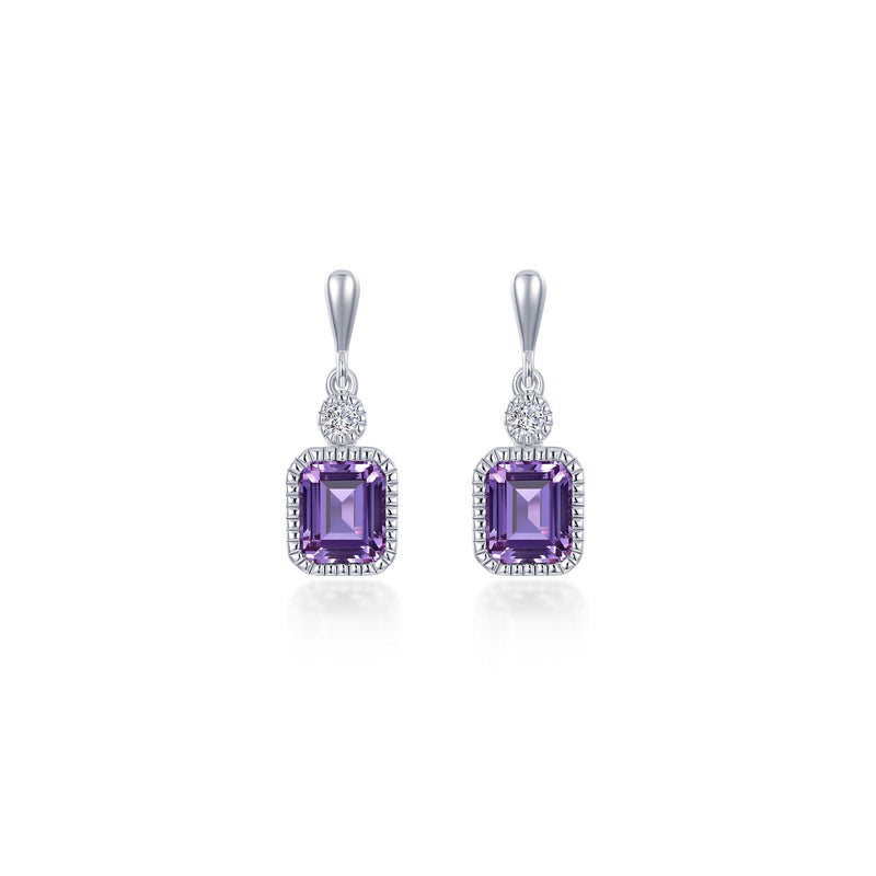 Lafonn Birthstone Emerald-Cut Drop Earrings – Sterling Silver & Lassaire® Simulated Diamonds