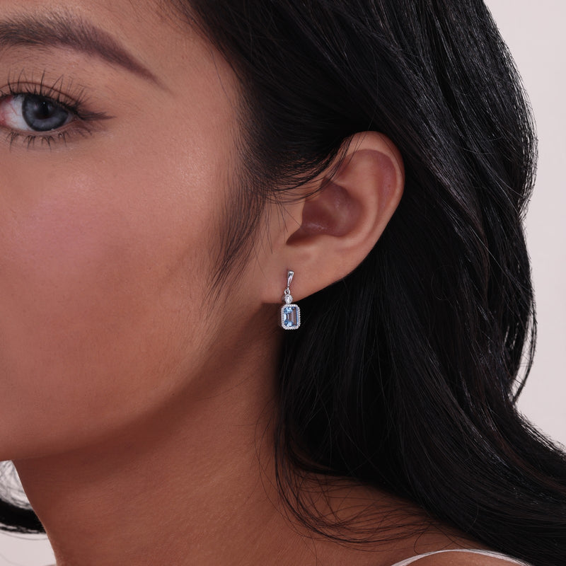 Lafonn Birthstone Emerald-Cut Drop Earrings – Sterling Silver & Lassaire® Simulated Diamonds