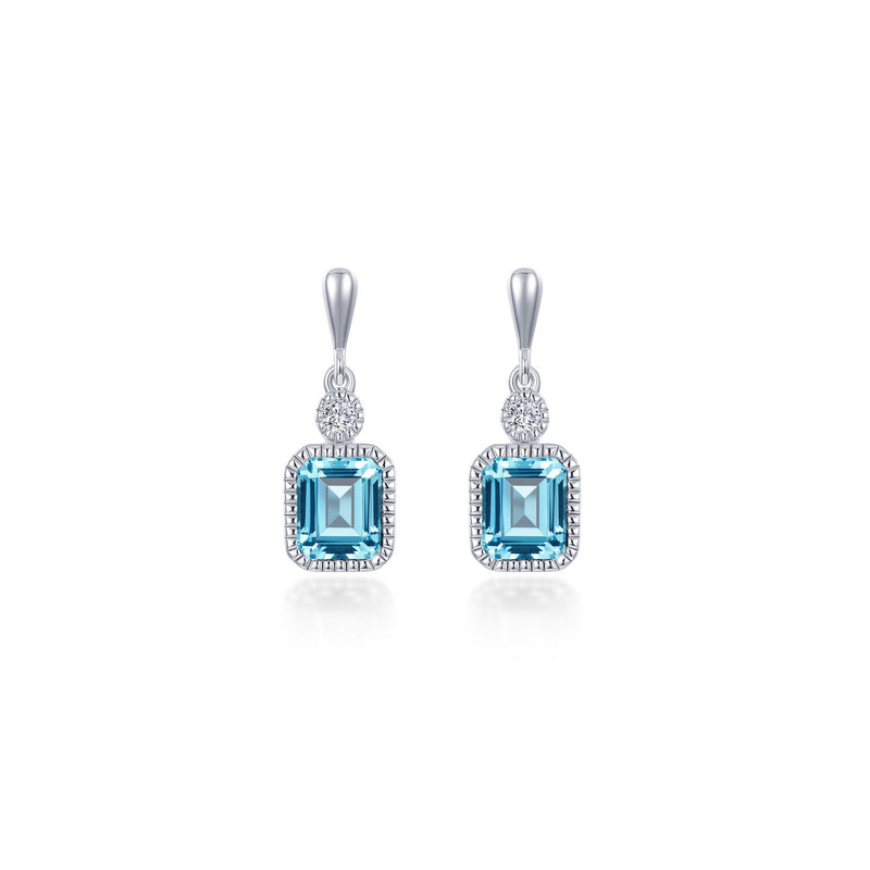 Lafonn Birthstone Emerald-Cut Drop Earrings – Sterling Silver & Lassaire® Simulated Diamonds