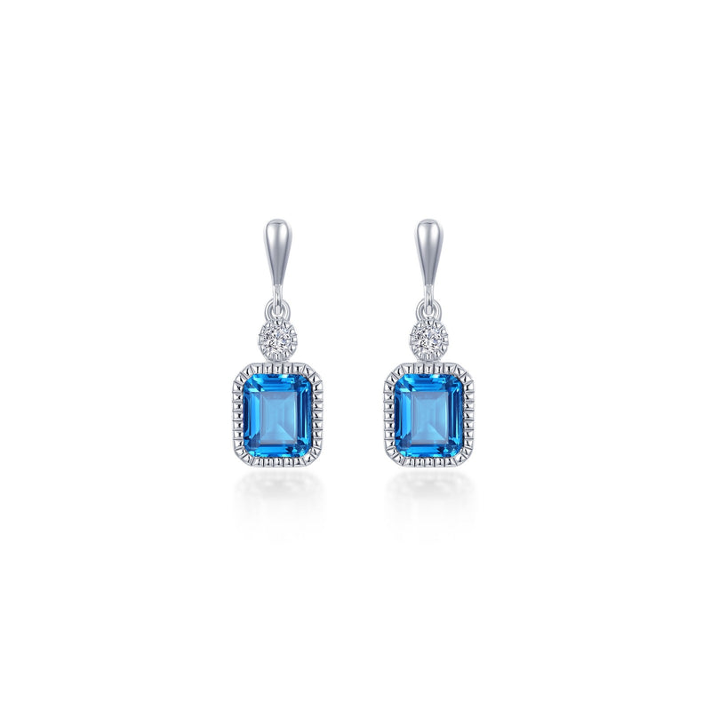 Lafonn Birthstone Emerald-Cut Drop Earrings – Sterling Silver & Lassaire® Simulated Diamonds