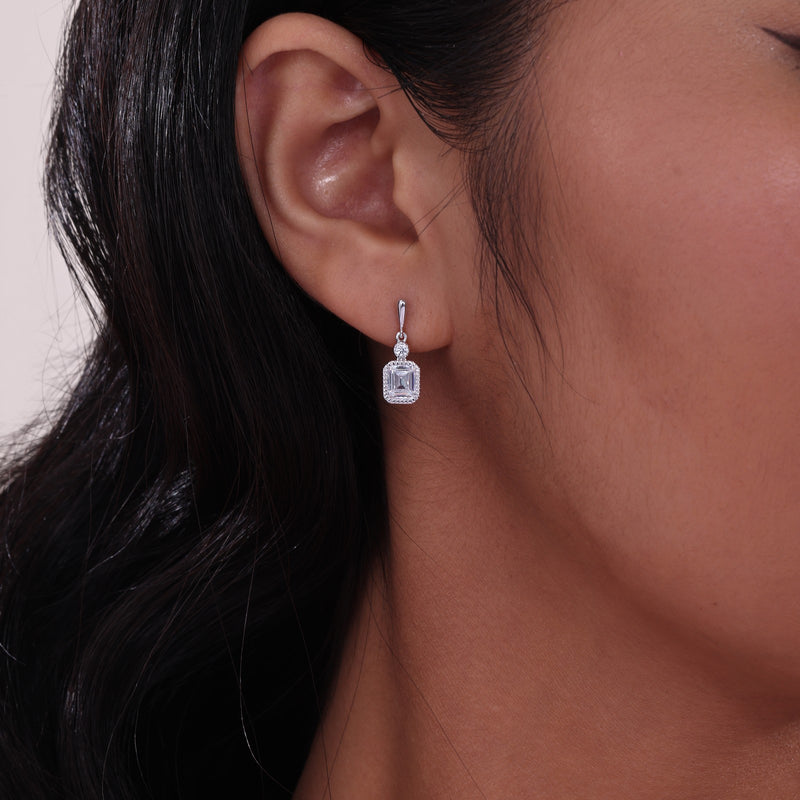 Lafonn Birthstone Emerald-Cut Drop Earrings – Sterling Silver & Lassaire® Simulated Diamonds
