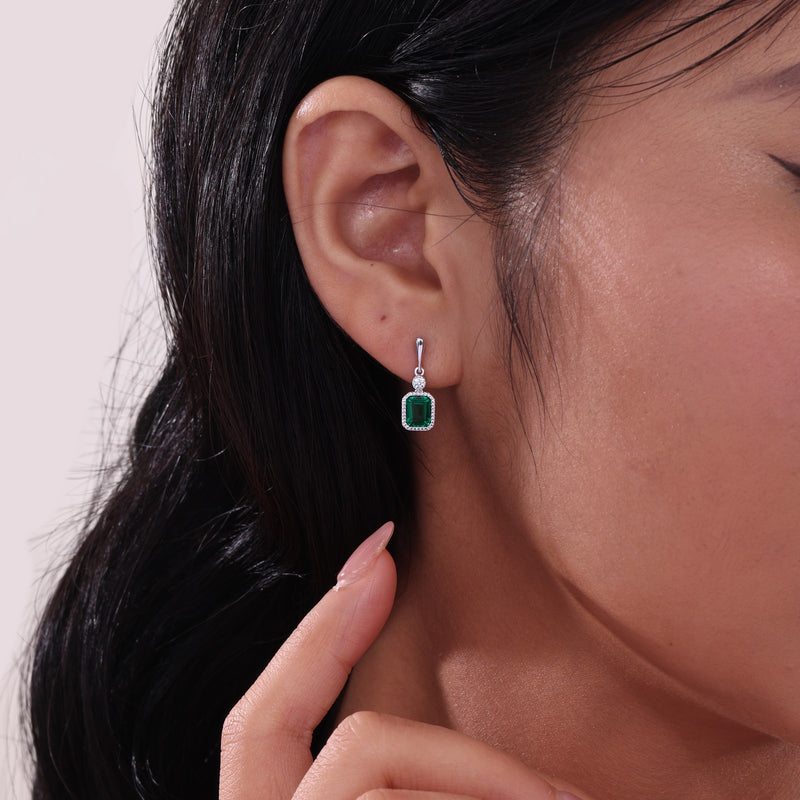 Lafonn Birthstone Emerald-Cut Drop Earrings – Sterling Silver & Lassaire® Simulated Diamonds