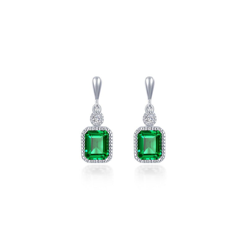 Lafonn Birthstone Emerald-Cut Drop Earrings – Sterling Silver & Lassaire® Simulated Diamonds