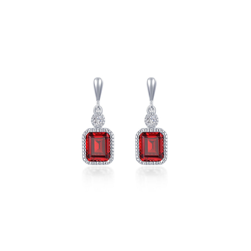Lafonn Birthstone Emerald-Cut Drop Earrings – Sterling Silver & Lassaire® Simulated Diamonds