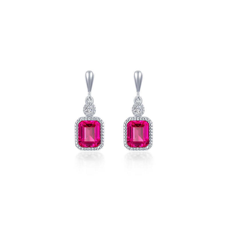 Lafonn Birthstone Emerald-Cut Drop Earrings – Sterling Silver & Lassaire® Simulated Diamonds