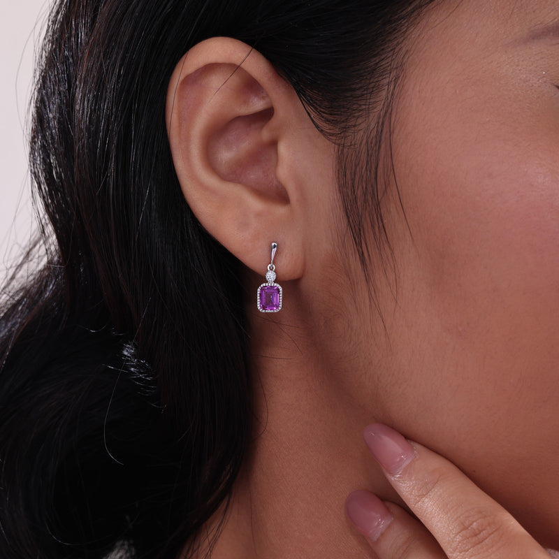 Lafonn Birthstone Emerald-Cut Drop Earrings – Sterling Silver & Lassaire® Simulated Diamonds