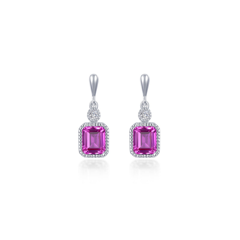Lafonn Birthstone Emerald-Cut Drop Earrings – Sterling Silver & Lassaire® Simulated Diamonds