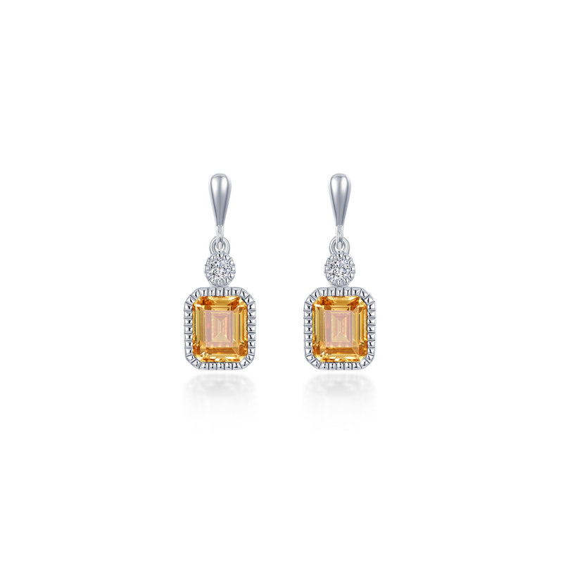 Lafonn Birthstone Emerald-Cut Drop Earrings – Sterling Silver & Lassaire® Simulated Diamonds