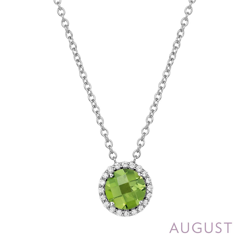 Lafonn Birthstone Halo Necklace – Sterling Silver & Lassaire® Simulated Diamonds