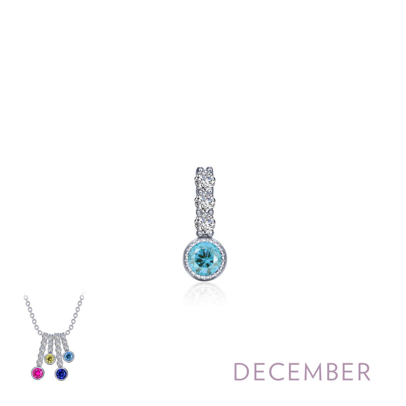 Lafonn Birthstone Love Charm Pendant – Sterling Silver & Lassaire® Simulated Diamonds | Pendant Only or Necklace Available