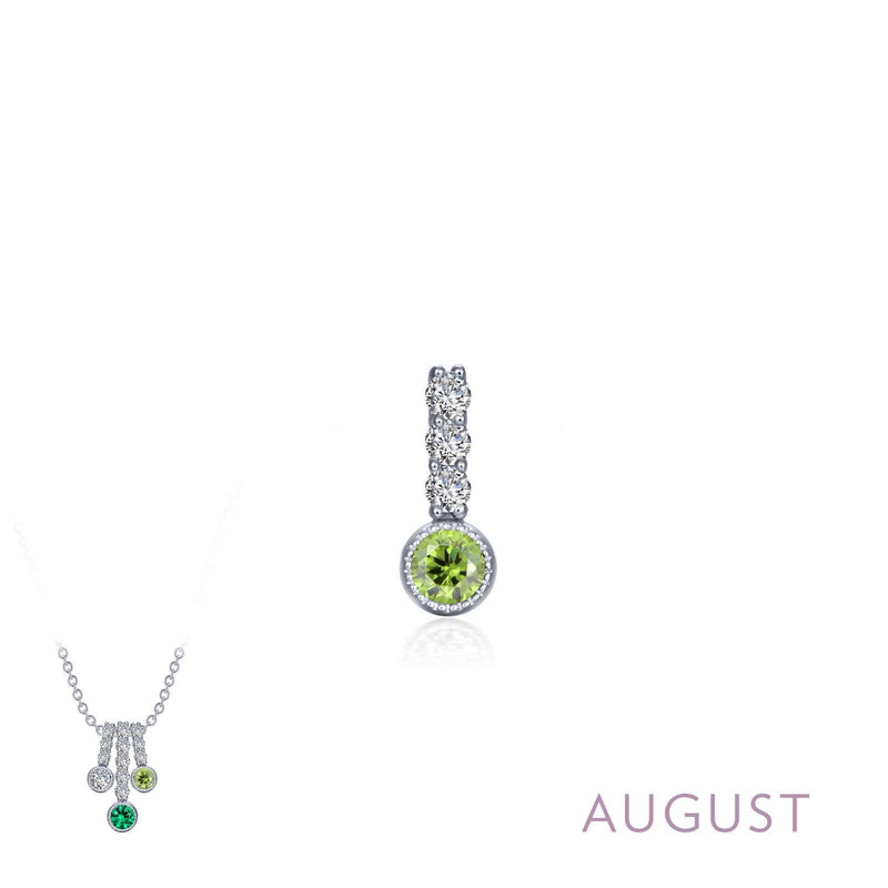 Lafonn Birthstone Love Charm Pendant – Sterling Silver & Lassaire® Simulated Diamonds | Pendant Only or Necklace Available
