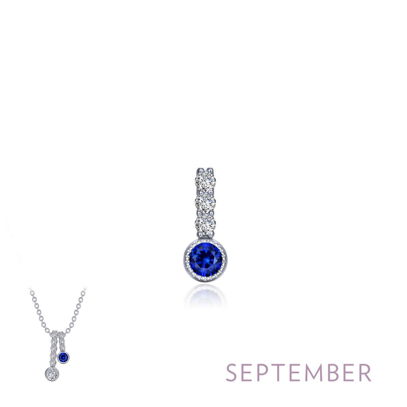 Lafonn Birthstone Love Charm Pendant – Sterling Silver & Lassaire® Simulated Diamonds | Pendant Only or Necklace Available