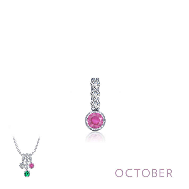 Lafonn Birthstone Love Charm Pendant – Sterling Silver & Lassaire® Simulated Diamonds | Pendant Only or Necklace Available