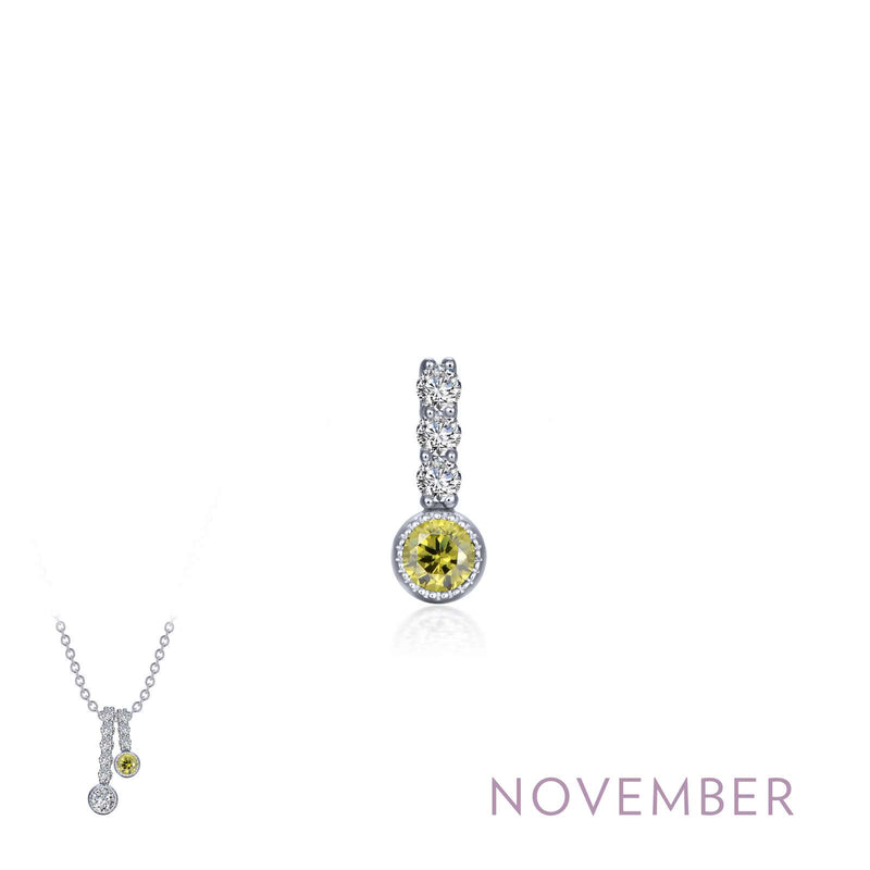 Lafonn Birthstone Love Charm Pendant – Sterling Silver & Lassaire® Simulated Diamonds | Pendant Only or Necklace Available