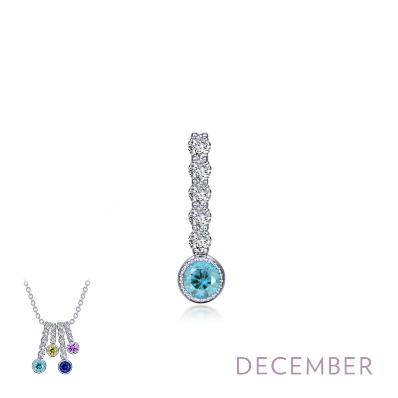 Lafonn Birthstone Love Charm Pendant – Sterling Silver & Lassaire® Simulated Diamonds | Pendant Only or Necklace Available