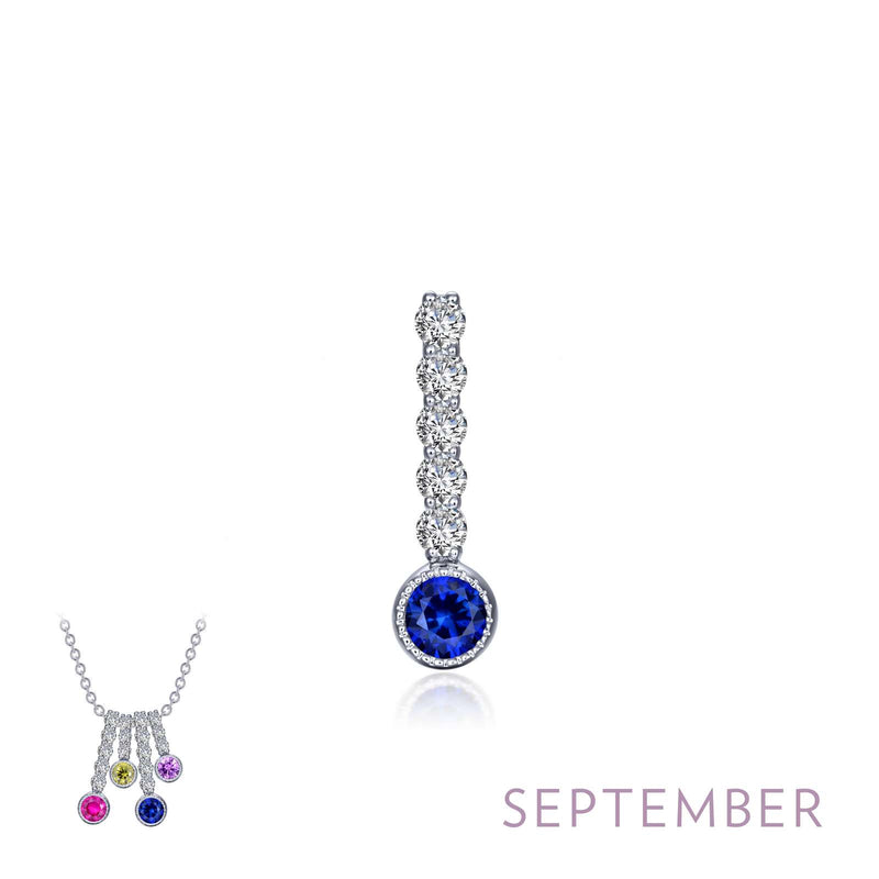Lafonn Birthstone Love Charm Pendant – Sterling Silver & Lassaire® Simulated Diamonds | Pendant Only or Necklace Available
