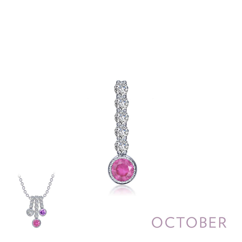 Lafonn Birthstone Love Charm Pendant – Sterling Silver & Lassaire® Simulated Diamonds | Pendant Only or Necklace Available