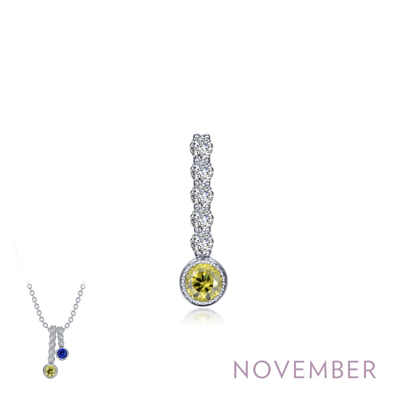 Lafonn Birthstone Love Charm Pendant – Sterling Silver & Lassaire® Simulated Diamonds | Pendant Only or Necklace Available
