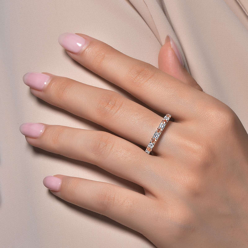 Lafonn Birthstone Half Eternity Ring – Sterling Silver & Lassaire® Simulated Diamonds