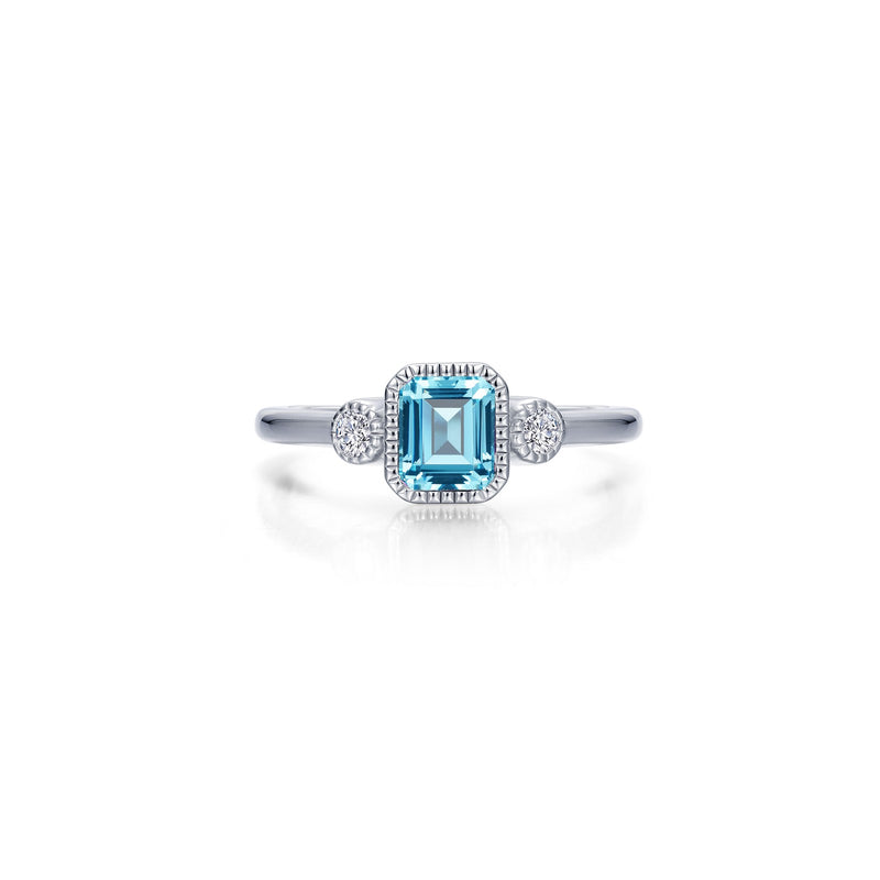 Lafonn Birthstone Emerald-Cut Three-Stone Ring – Sterling Silver & Lassaire® Simulated Diamonds