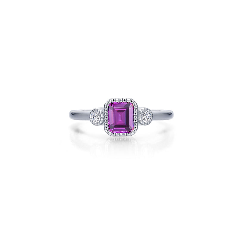 Lafonn Birthstone Emerald-Cut Three-Stone Ring – Sterling Silver & Lassaire® Simulated Diamonds