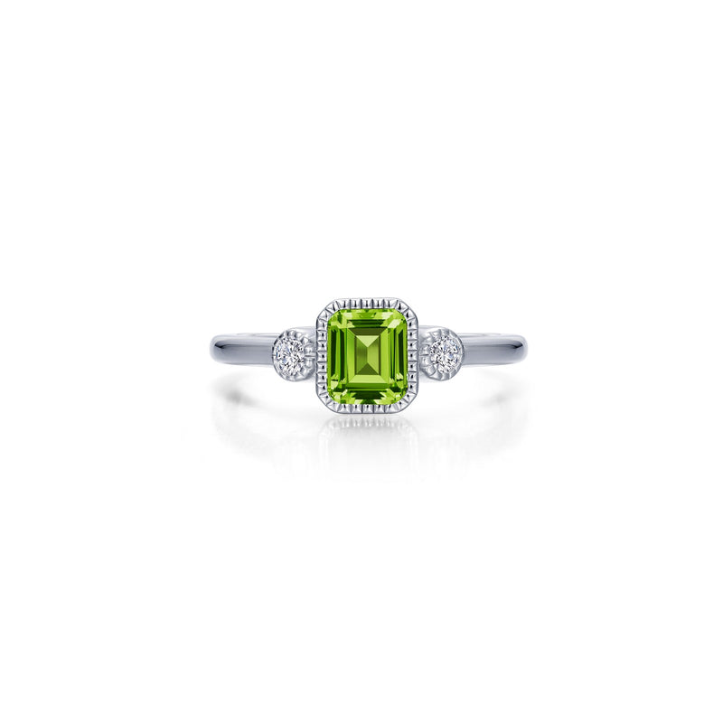 Lafonn Birthstone Emerald-Cut Three-Stone Ring – Sterling Silver & Lassaire® Simulated Diamonds