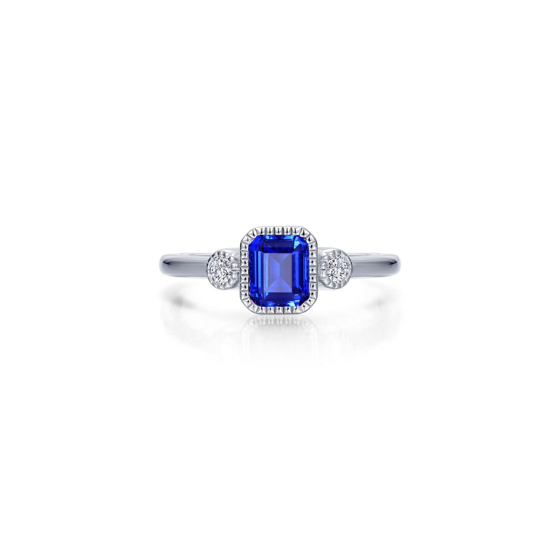 Lafonn Birthstone Emerald-Cut Three-Stone Ring – Sterling Silver & Lassaire® Simulated Diamonds