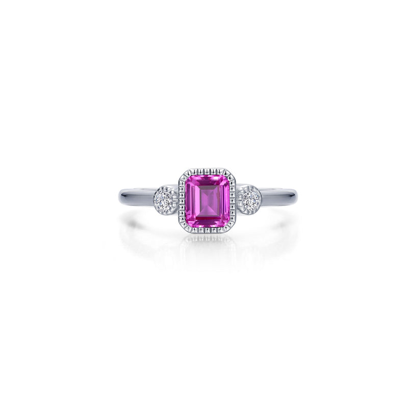 Lafonn Birthstone Emerald-Cut Three-Stone Ring – Sterling Silver & Lassaire® Simulated Diamonds
