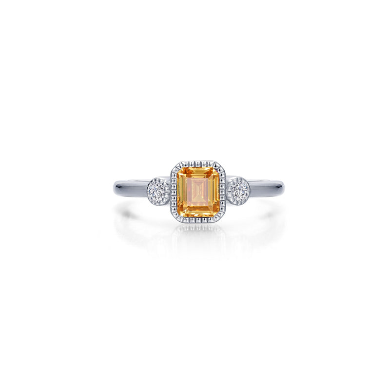 Lafonn Birthstone Emerald-Cut Three-Stone Ring – Sterling Silver & Lassaire® Simulated Diamonds