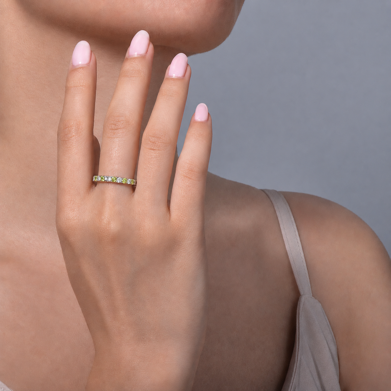 Lafonn Birthstone Half Eternity Ring – Sterling Silver & Lassaire® Simulated Diamonds