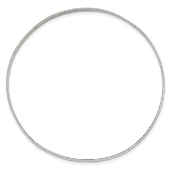 Sterling Silver 4mm Solid Polished Slip-On Bangle Bracelet, Classic Plain Silver Bangle
