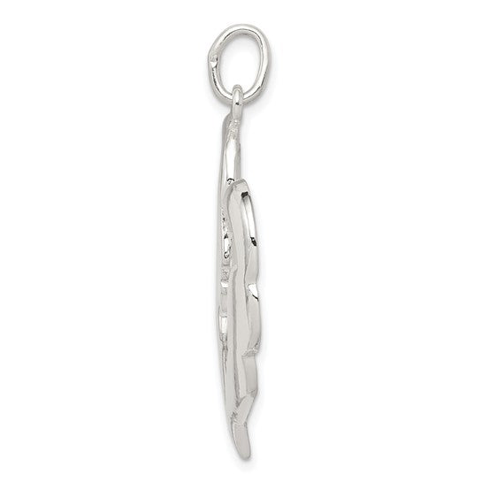 Sterling Silver Mother & Baby Pendant – Large Heart Mom Necklace Charm, 32mm x 27mm Meaningful Gift for Mothers
