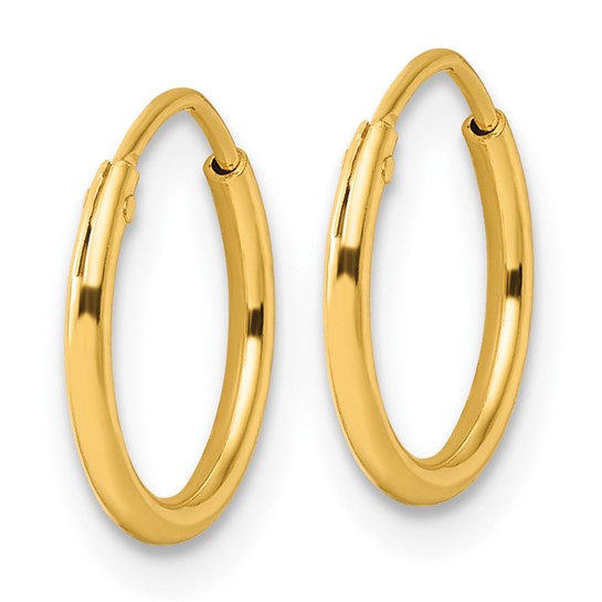 Sterling Silver 1.3mm Gold-plated Endless Hoop Earrings