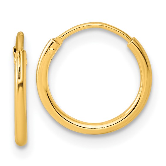 Sterling Silver 1.3mm Gold-plated Endless Hoop Earrings