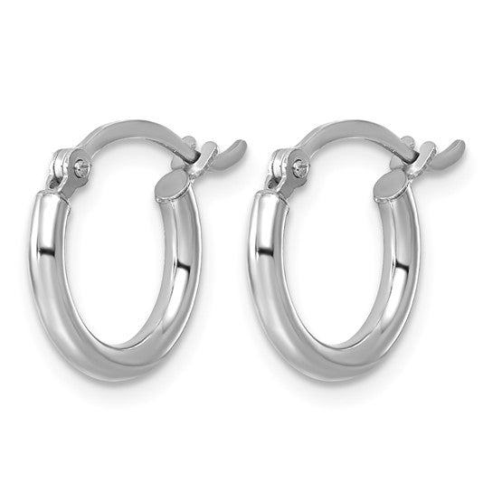 Sterling Silver Hoop Earrings – 2mm Thin Click-Down Hoops, 13mm to 80mm, All Sizes